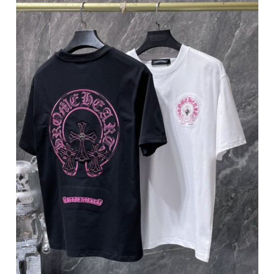 Chrome Hearts Pink Embroidered Horseshoe Tee
