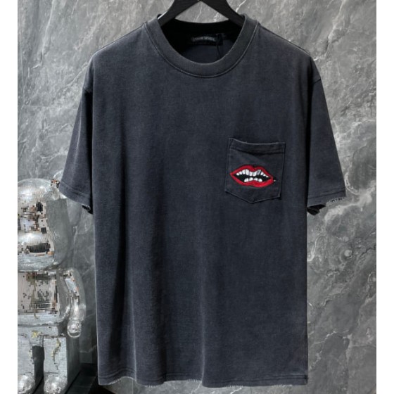 Chrome Hearts Washed Black "Mouth" Pocket Tee