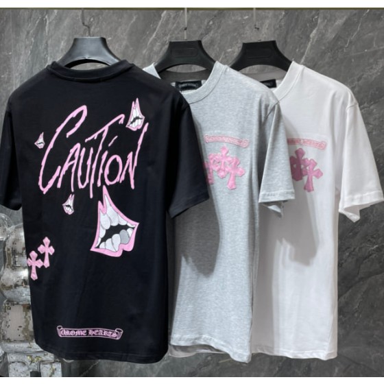 Chrome Hearts "Caution" Pink Graffiti Tee