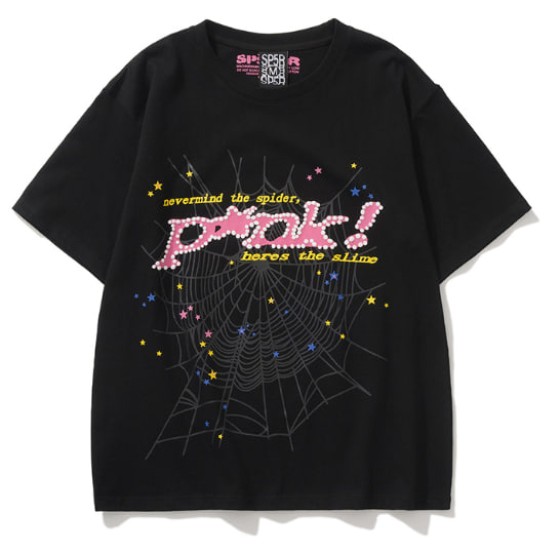 Sp5der Pink Rhinestone "Here's The Slime" Tee