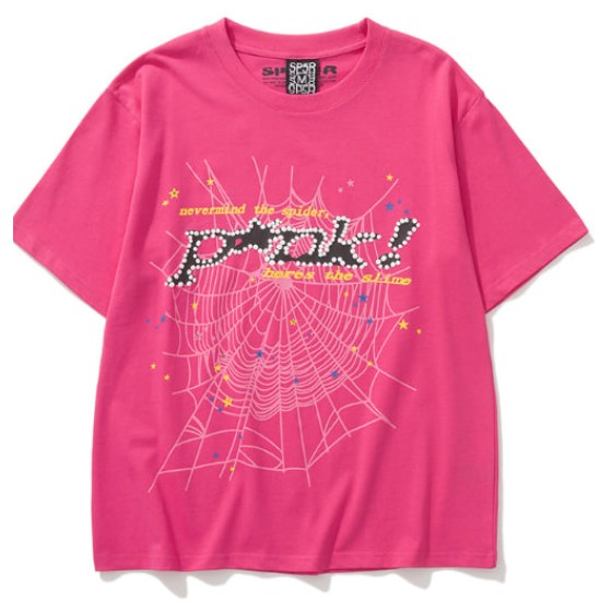 Sp5der Pink Rhinestone "Here's The Slime" Tee