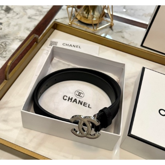 Chanel logo leather strip