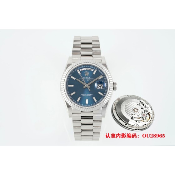Rolex Day-Date Blue Dial White Gold President Bracelet