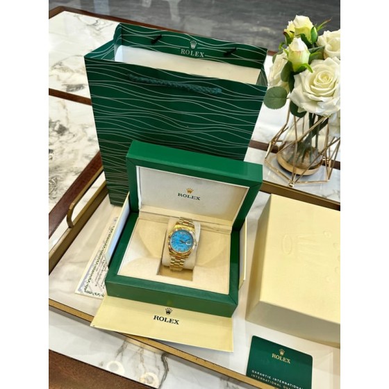 Rolex Day-Date Turquoise Dial Yellow Gold President Bracelet