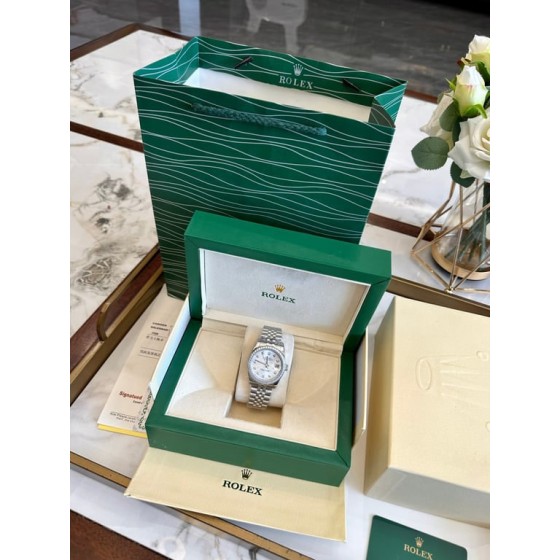 Rolex Datejust White Dial Diamond Bezel Jubilee Bracelet