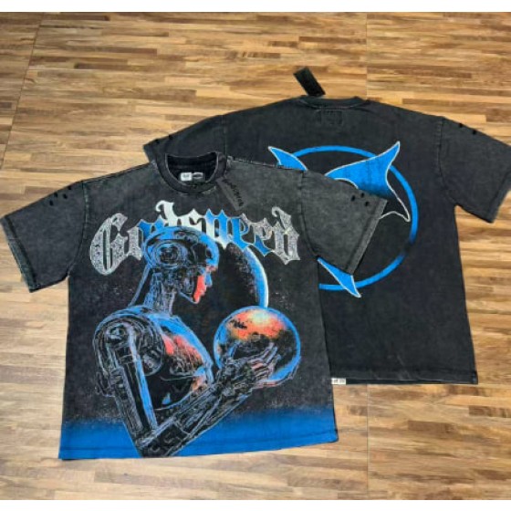 Godspeed American rock street style washed retro short-sleeved T-shirt