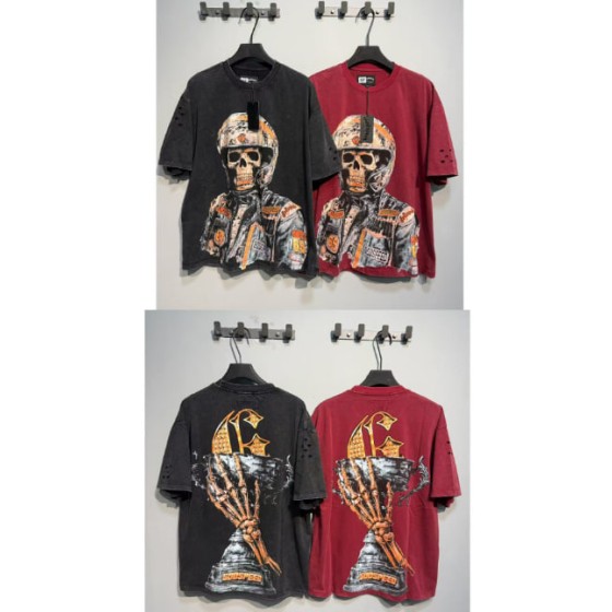 Godspeed American rock street style washed retro short-sleeved T-shirt