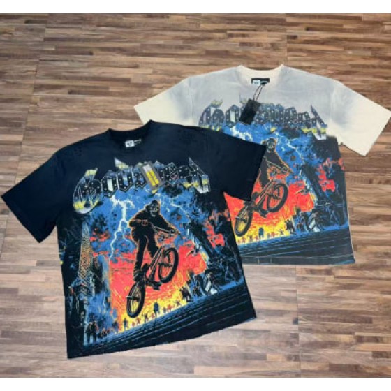Godspeed American rock street style washed retro short-sleeved T-shirt