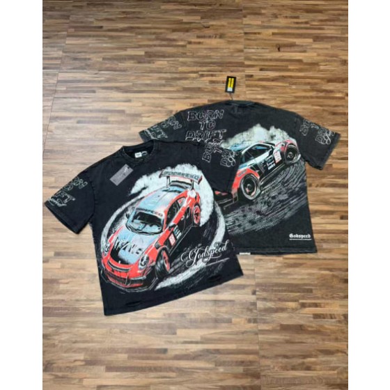 Godspeed American rock street style washed retro short-sleeved T-shirt