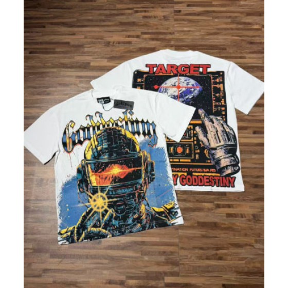 Godspeed American rock street style washed retro short-sleeved T-shirt