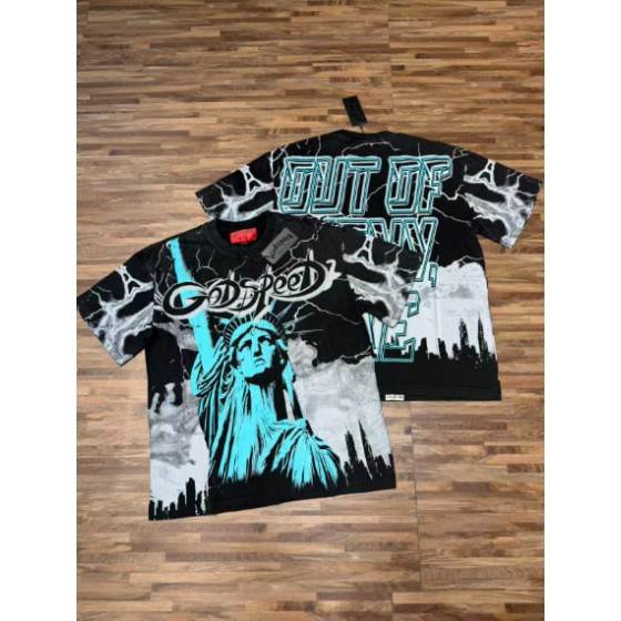 Godspeed American rock street style washed retro short-sleeved T-shirt
