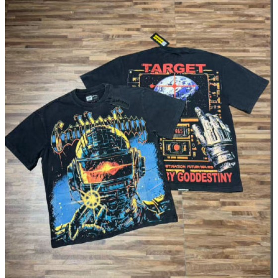 Godspeed American rock street style washed retro short-sleeved T-shirt