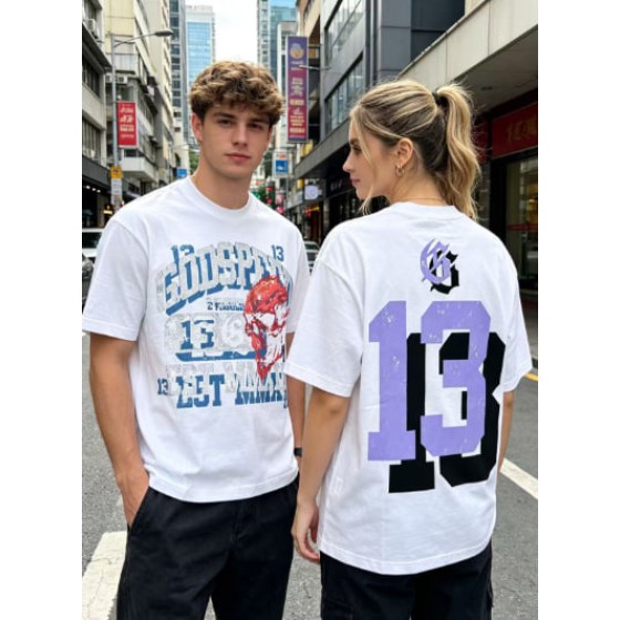Godspeed American rock street style washed retro short-sleeved T-shirt
