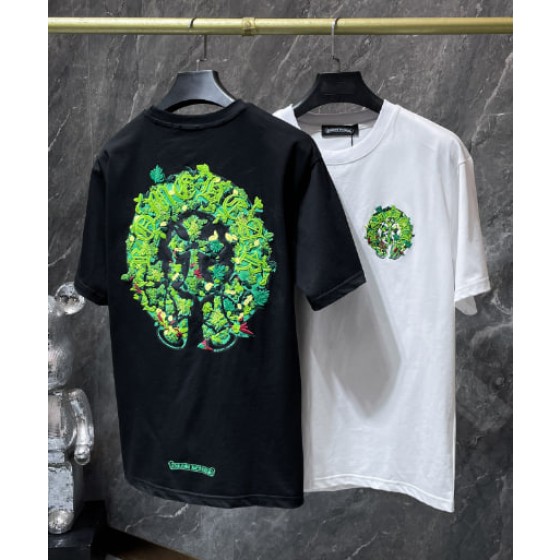 Chrome Hearts Floral Horseshoe Embroidered Tee