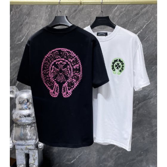 Chrome Hearts Pink Textured Horseshoe Tee