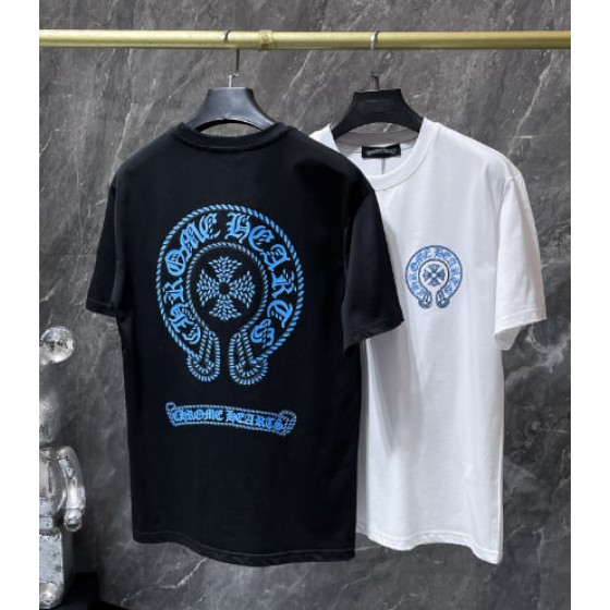 Chrome Hearts Blue Embroidered Horseshoe Tee
