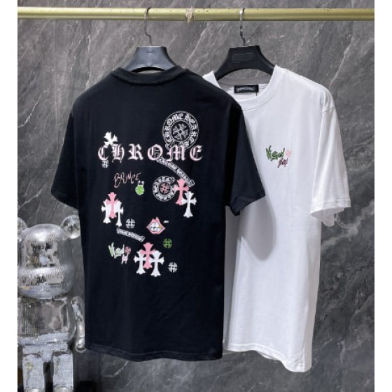 Chrome Hearts Pink & White Multi-Logo Tee