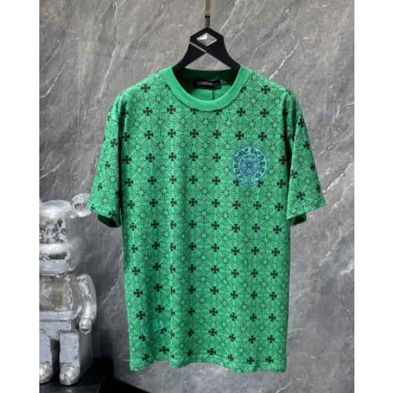 Chrome Hearts All-Over Cross Print Green Tee